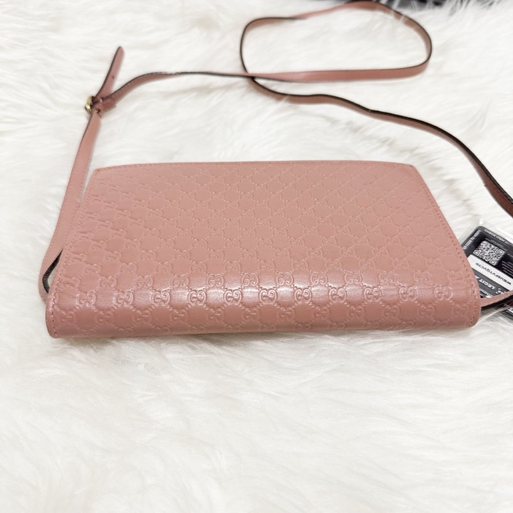 Gucci Micro GG Guccissima Pink Leather Crossbody / Wallet (GUC) - Picture 16 of 16